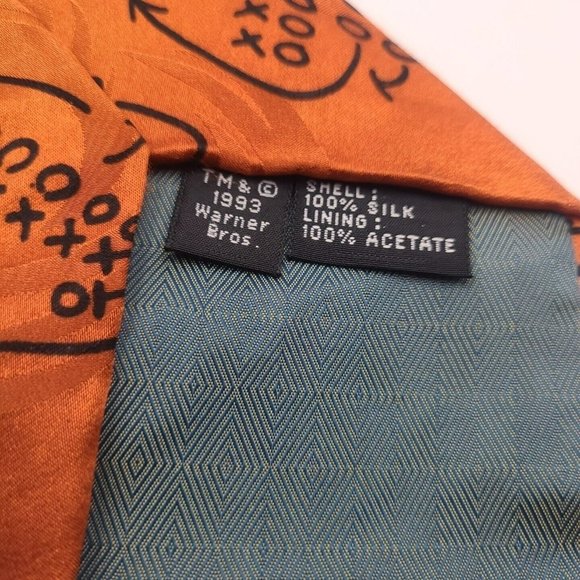 Miami Dolphins Silk Tie Warner Brothers Sylvester And Tweedy Bird 1993 Korea 59" - Picture 6 of 8